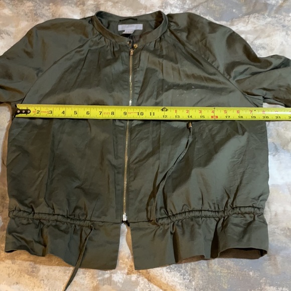 H&M Women’s SZ 8 Olive Green Front Zip Blazer Draw String Waist Lined Jacket - Picture 9 of 13